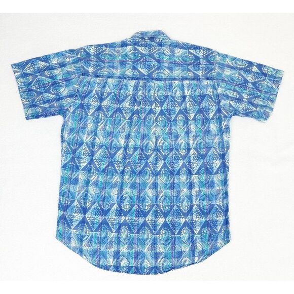 Vintage Chaps Ralph Lauren Shirt Medium Paisley Blue Purple Button Front - Picture 3 of 10